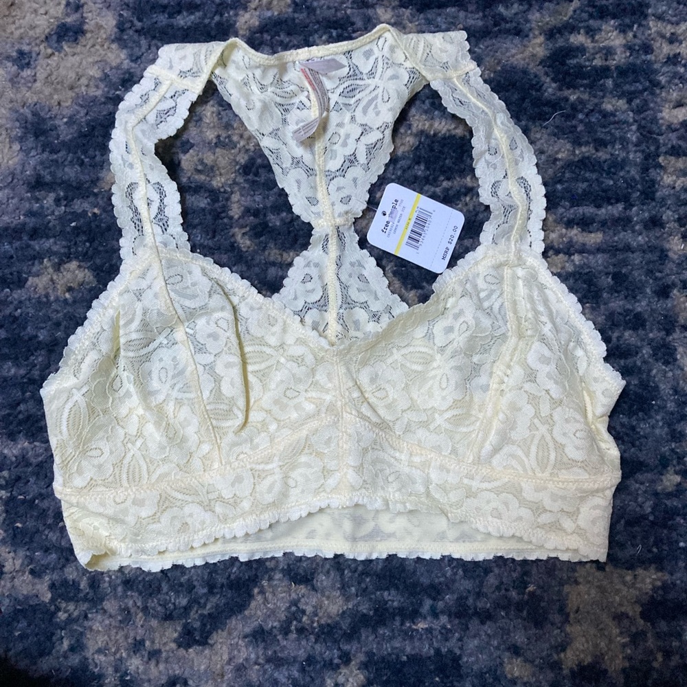 Free People yellow lacey bralette
